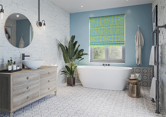 Bamboo Candy, Yellow Blue - Roman Blind - Image 6